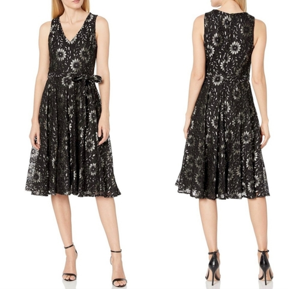 Tommy Hilfiger Black Lace Dress with Gold Undertone. Fully Underlined. Like New! - Picture 14 of 15